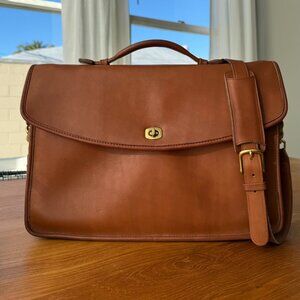 Vintage Brown Leather Coach Lexington 5265 Briefcase Laptop Bag